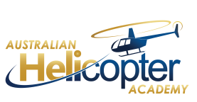 Australian Helicopter Academy logo with a helicopter silhouette.